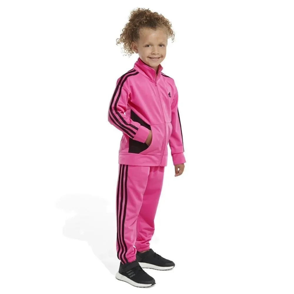 New! ADIDAS Girls 2-Piece Pink Track Suit Tricot Set Pants & Jacket Size 6X NWOT